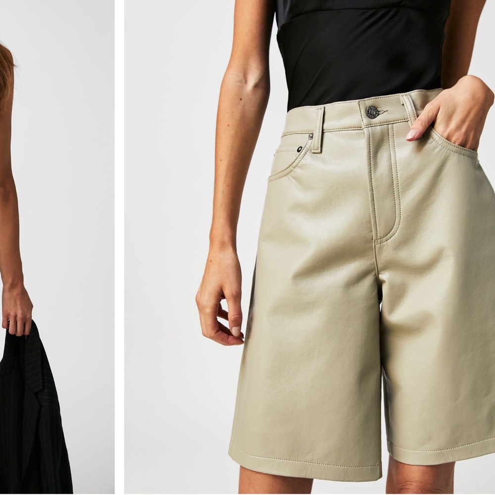 Agolde Recycled Leather Bermuda Shorts